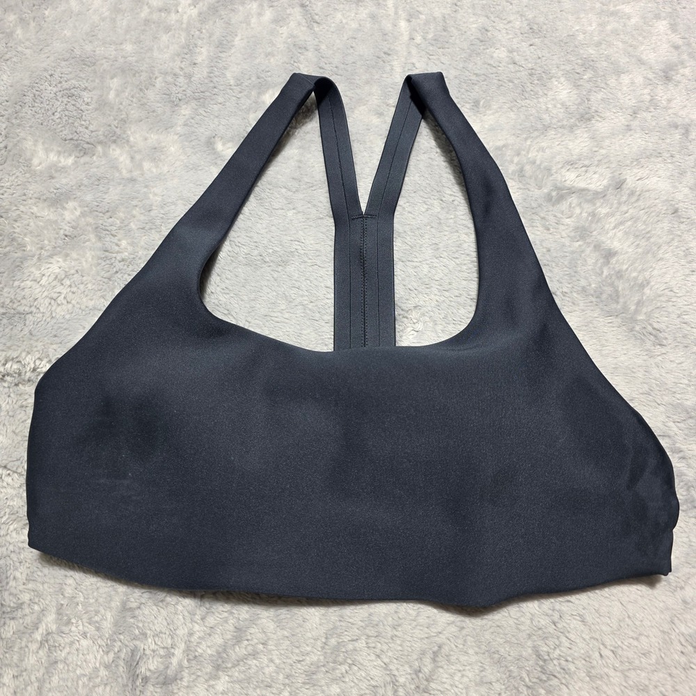 prAna Women Small Gray Sports Bra Multi-Strap Sculpt Racerback Activewear Yoga